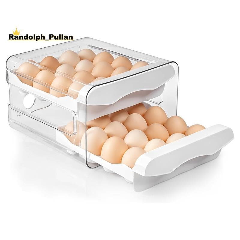 [H Conveniente] Suporte De Ovo Para Geladeira , Recipiente De 32 Grades/Ovos Design De 2 Camadas Cozinha , Armazenamento
