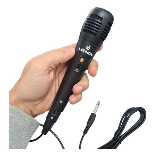 Microfone com Fio Dinâmico Cabo 2m Alta Sensibilidade para Karaokê e Eventos + Entrega Rápida
