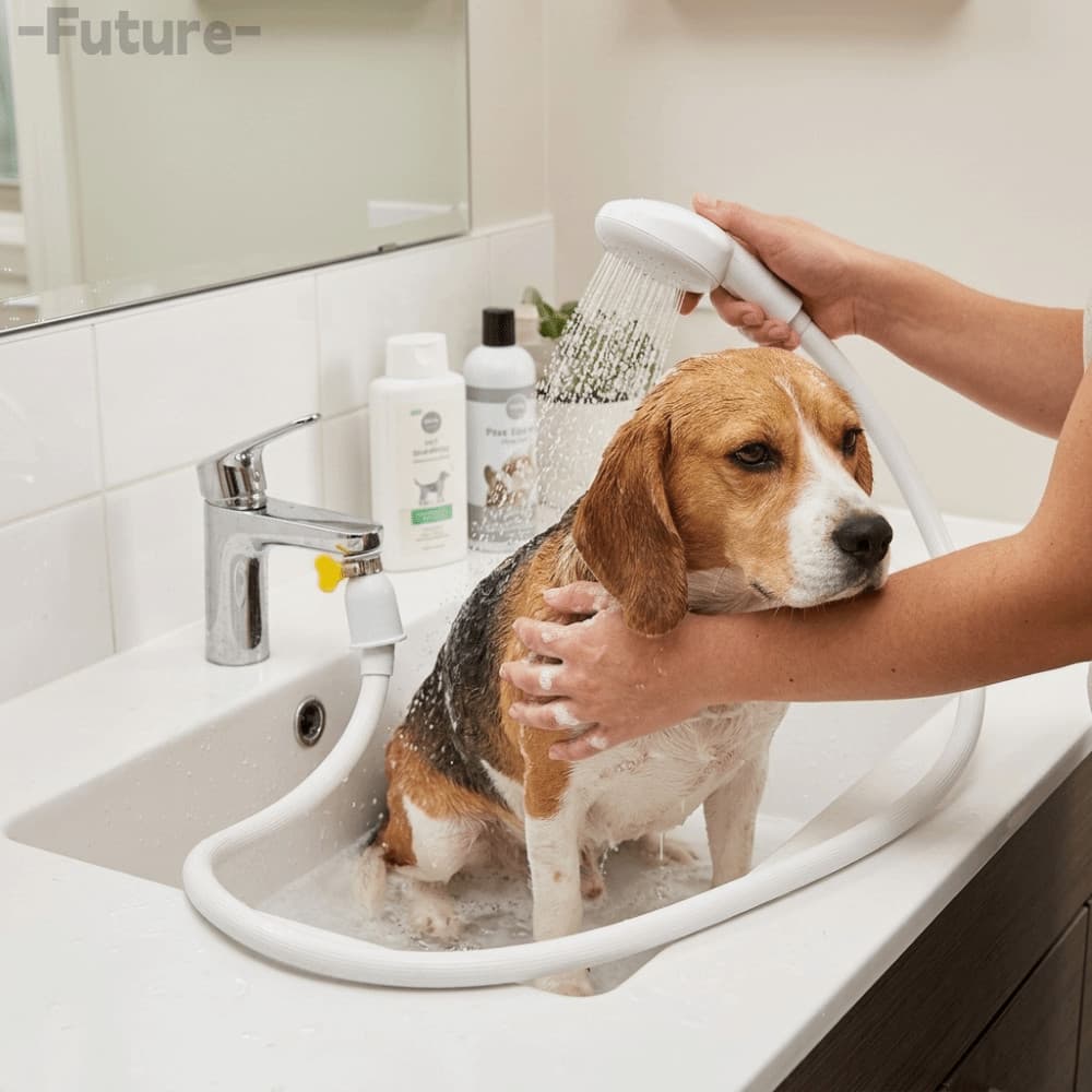 Pulverizador De Chuveiro Para Animais De Estimação Futuro , Bico De Conexão Rápida Tipo Plug-in De Fluxo De Água Ajustáv