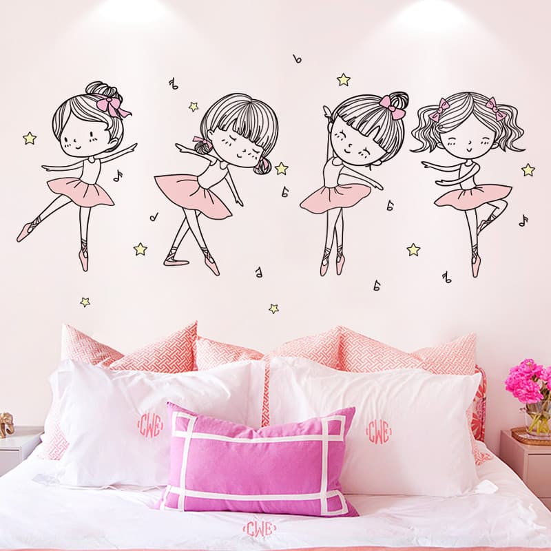 Adesivos de parede de cabeceira quarto adesivos de parede fundo decoração de parede adesivos quente menina quarto Layout