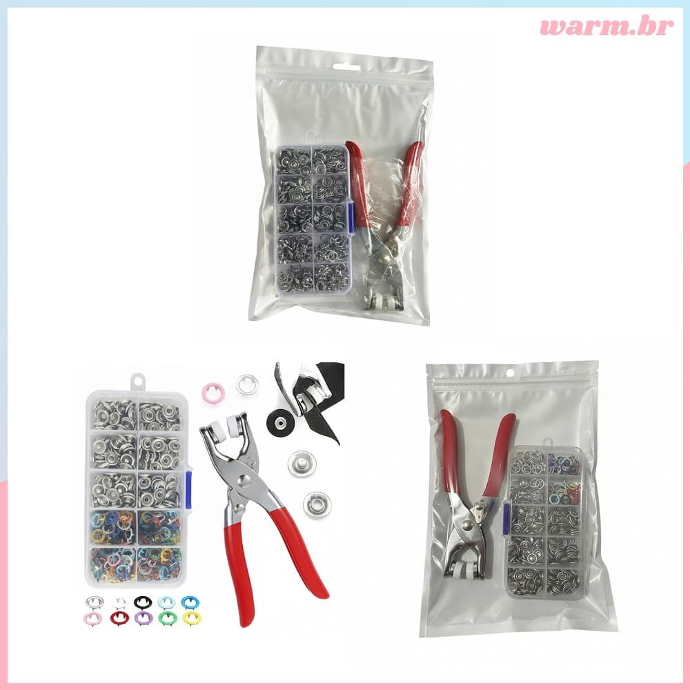 Kit De Perfuração De Costura 100 Peças Com Alicate Conjunto De Ferramentas De Fixação De Ilhó Para Esgotos Domésticos [w