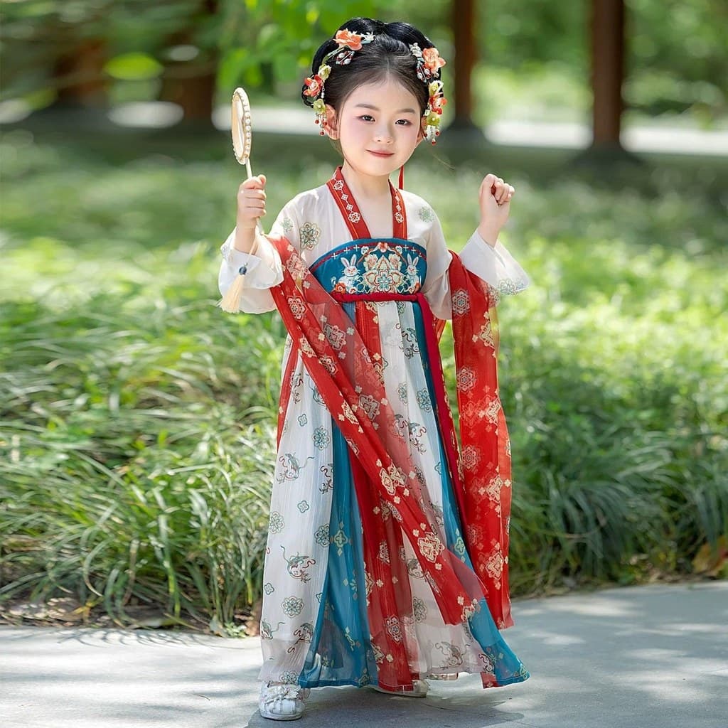 Meninas Hanfu Super fada antigo traje menina bebê menina crianças vestido de peito completo saia estilo antigo chinês mu