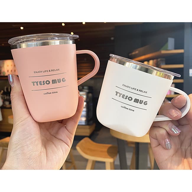 Masculino feminino estudantes isolamento criativo simples caneca de aço inoxidável com tampa copo café escritório copo á