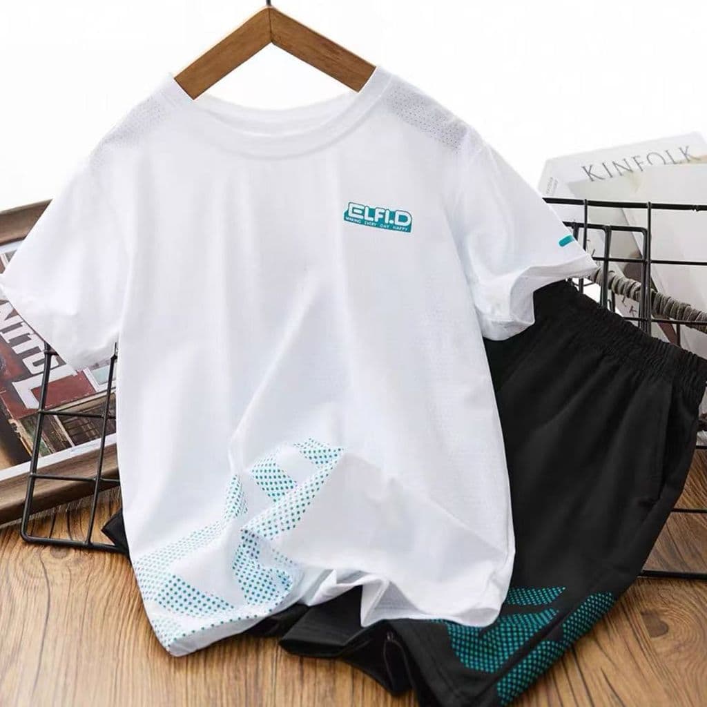 Crianças roupas infantis meninos roupas infantis roupas de verão 2025 novo estilo moda médio grande crianças versão core