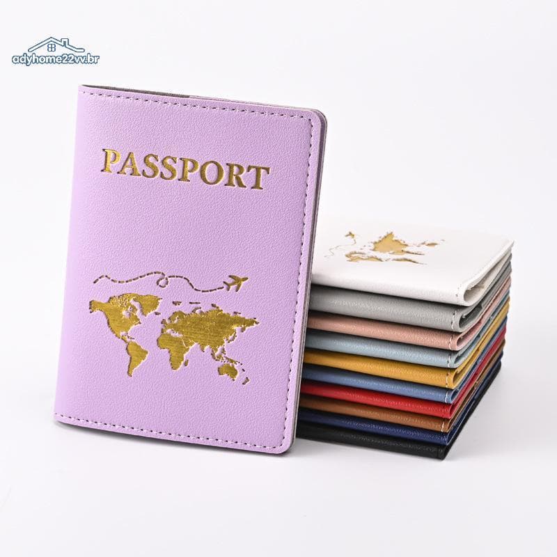 adyhome22vv Capa Para Passaporte Feminina De Couro PU Porta-Cartões Bolsa Cartão De Proteção Multifuncional Manga ID Paa