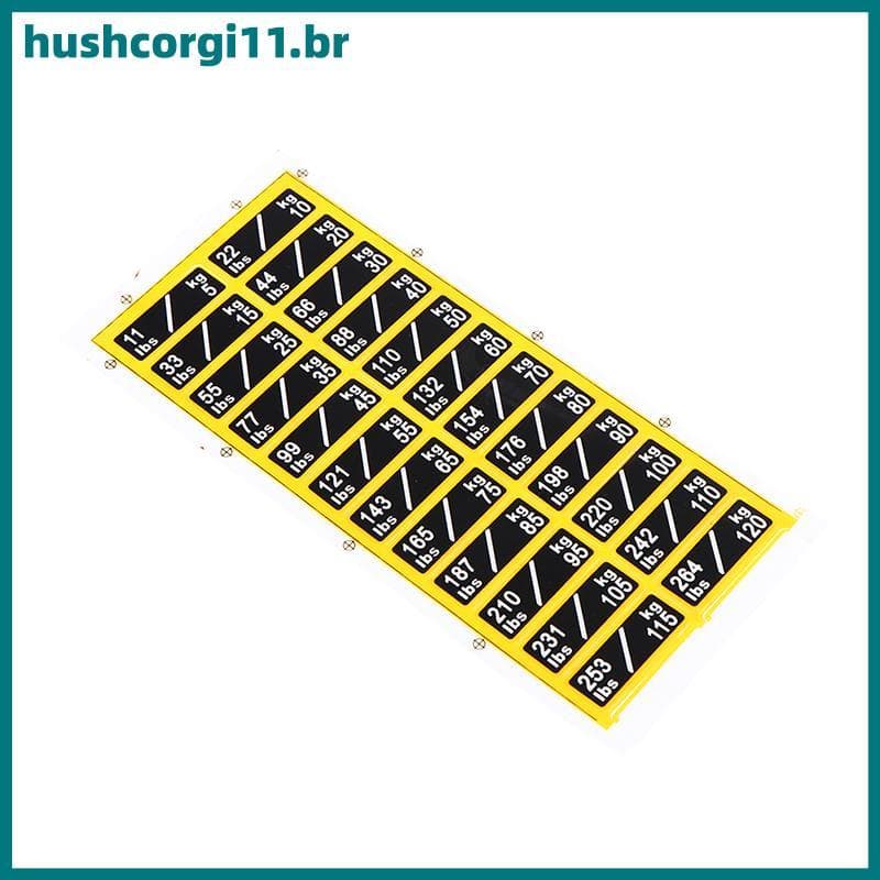 HUSH 1 Folha De Etiquetas Adesivas De Peso Para Acessórios De Equipamentos De Ginástica Etiqueta Elétricos BR