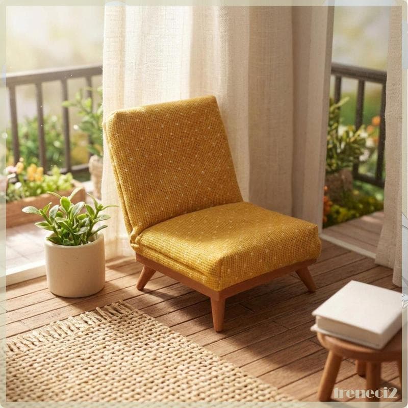 [Freneci2] Sofá De Tecido Móveis Em Miniatura Pequena Cadeira Estofada Casa De Bonecas Para Decoração De Cena De Quarto