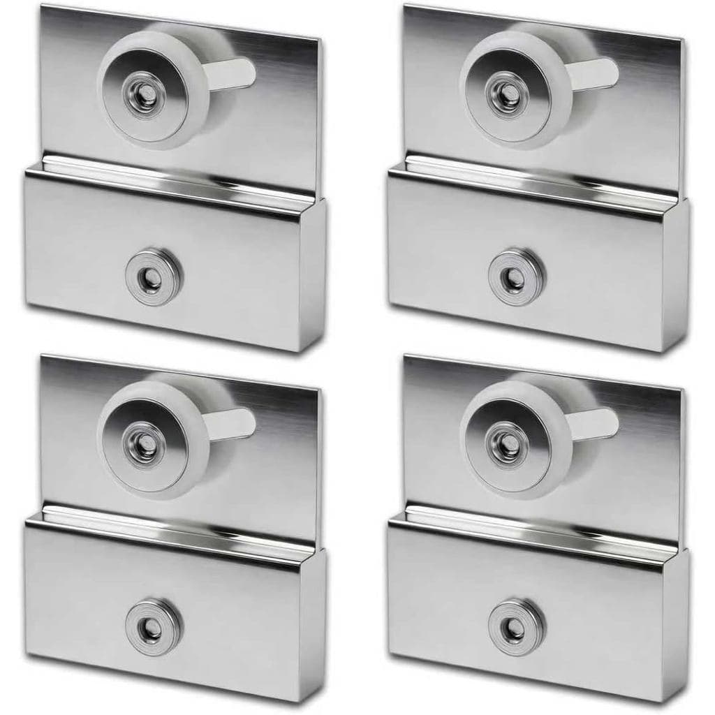 4 Peças de Rodízios para Porta de Chuveiro M 6054, Conjunto de Rodízios Superiores com Rodas de 3/4” e Rolamentos de Esf
