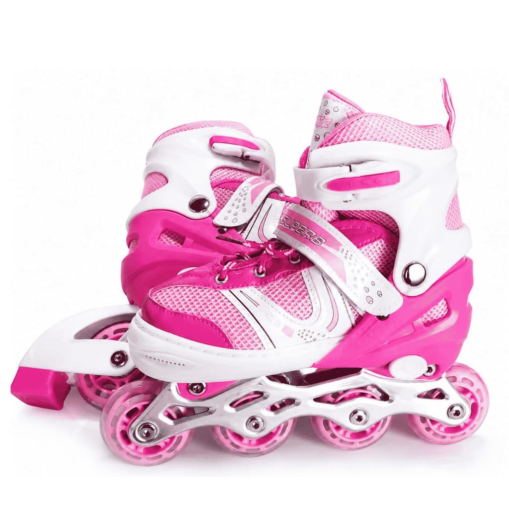 Patins Inline Ajustável Infantil Regulável do n° 35 ao 38 Rosa