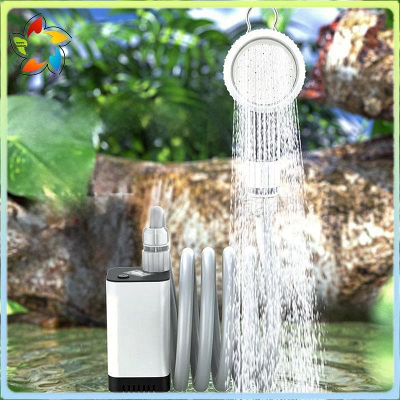 Chuveiro Portátil Acampamento Ao Ar Livre Bomba De Elétrico Recarregável Com Display LED