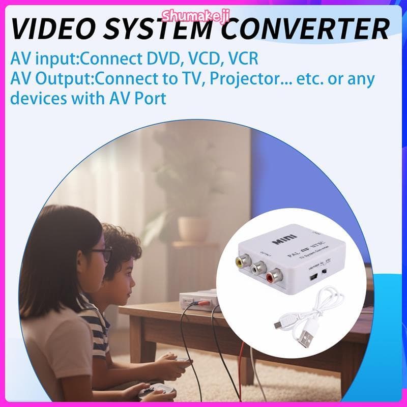 1 Peça Mini PAL NTSC Conversor De Sistema De TV Bidirecional Switcher ABS Vídeo Para Conexão Composta