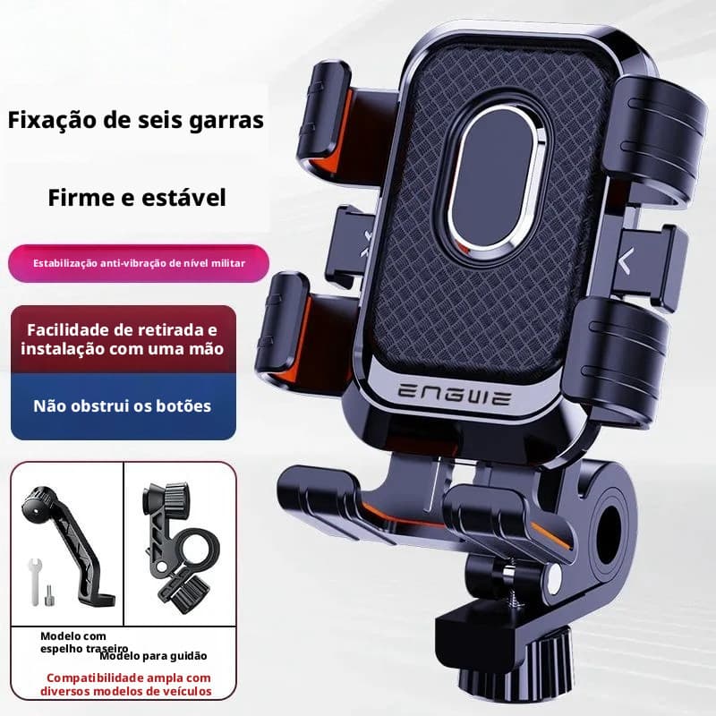 Suporte para Celular Portátil para Navegação Moto com Base Ajustável - Must-Have para Entregadores e Motoristas