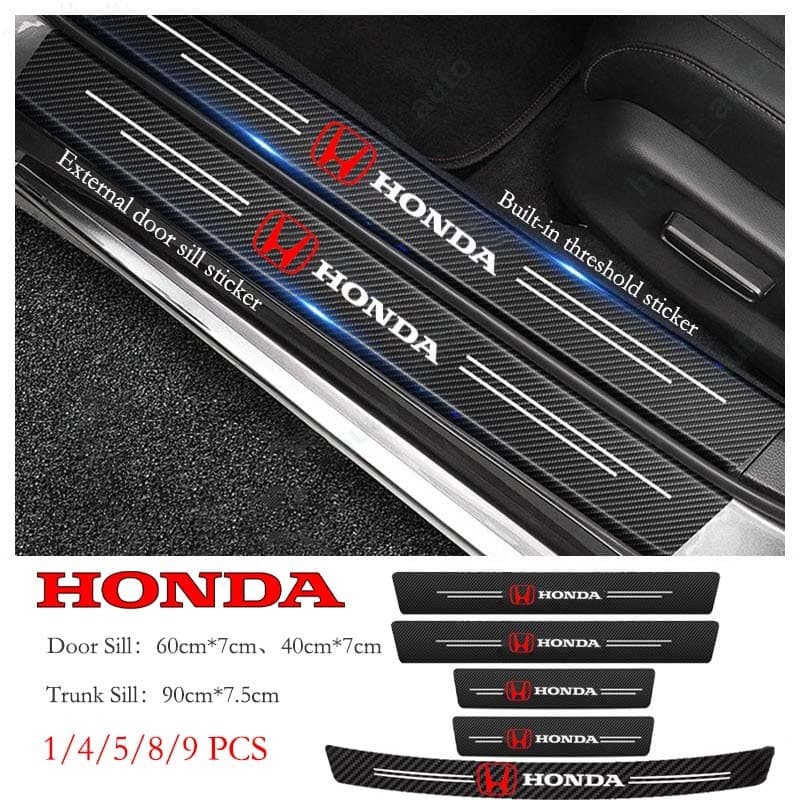 Honda City Civci Fit Jazz HRV BRV CRV Brio Accord Lead mobilio Mugen Adesivo De Soleira De Porta De Carro Antiarranhões