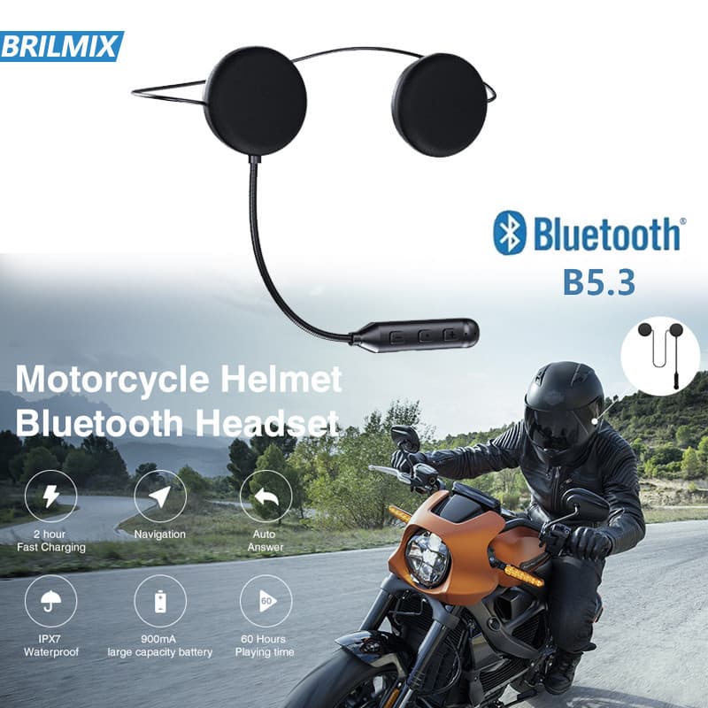 Fone Bluetooth 5,3 para Capacete Moto Sem Fio Flexível Com Controle Volume Música Chamada Piloto Confortável Interno
