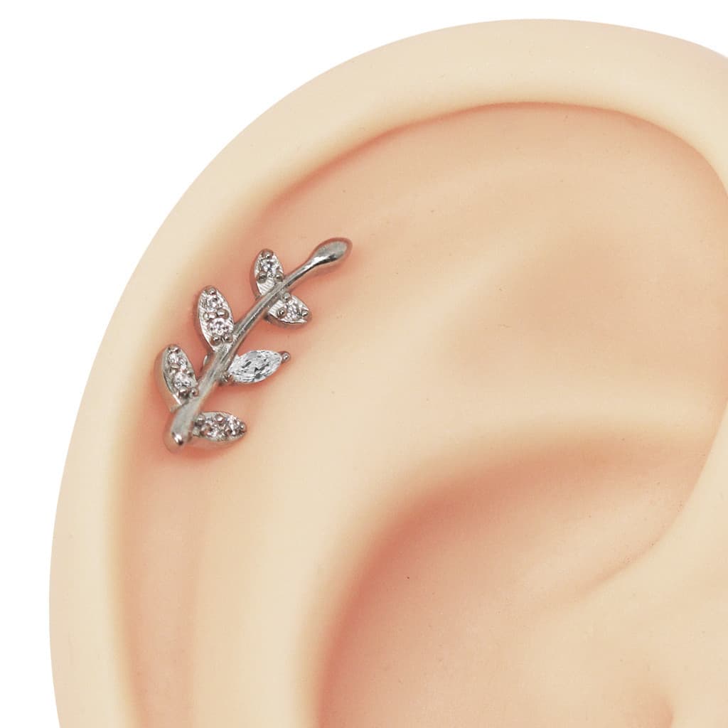 Piercing Hélix Cluster Ramo Cravejado no Aço Cirúrgico