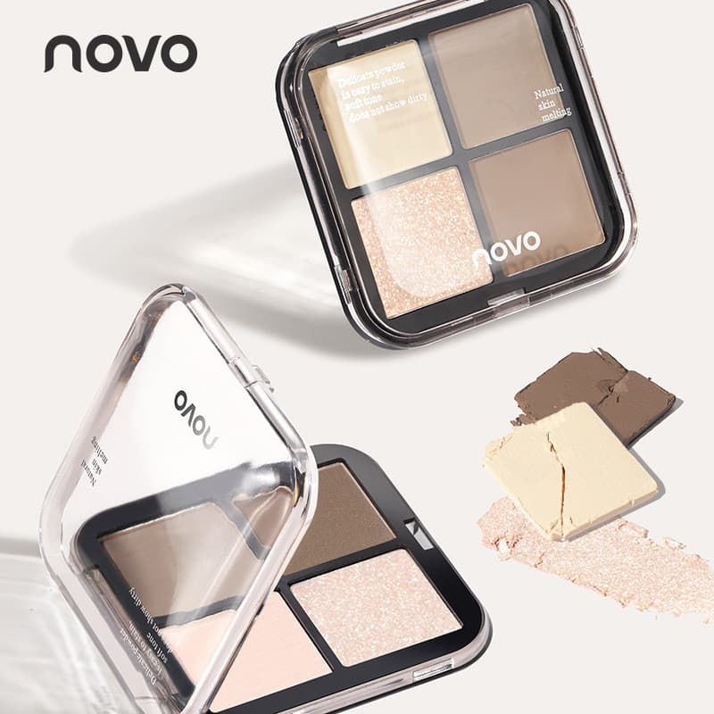 NOVO Paleta de Contorno Quatro Cores Light and Shadow Quick-Draw para Sombra 3D do Nariz, Sombra Lateral, Iluminação Mat