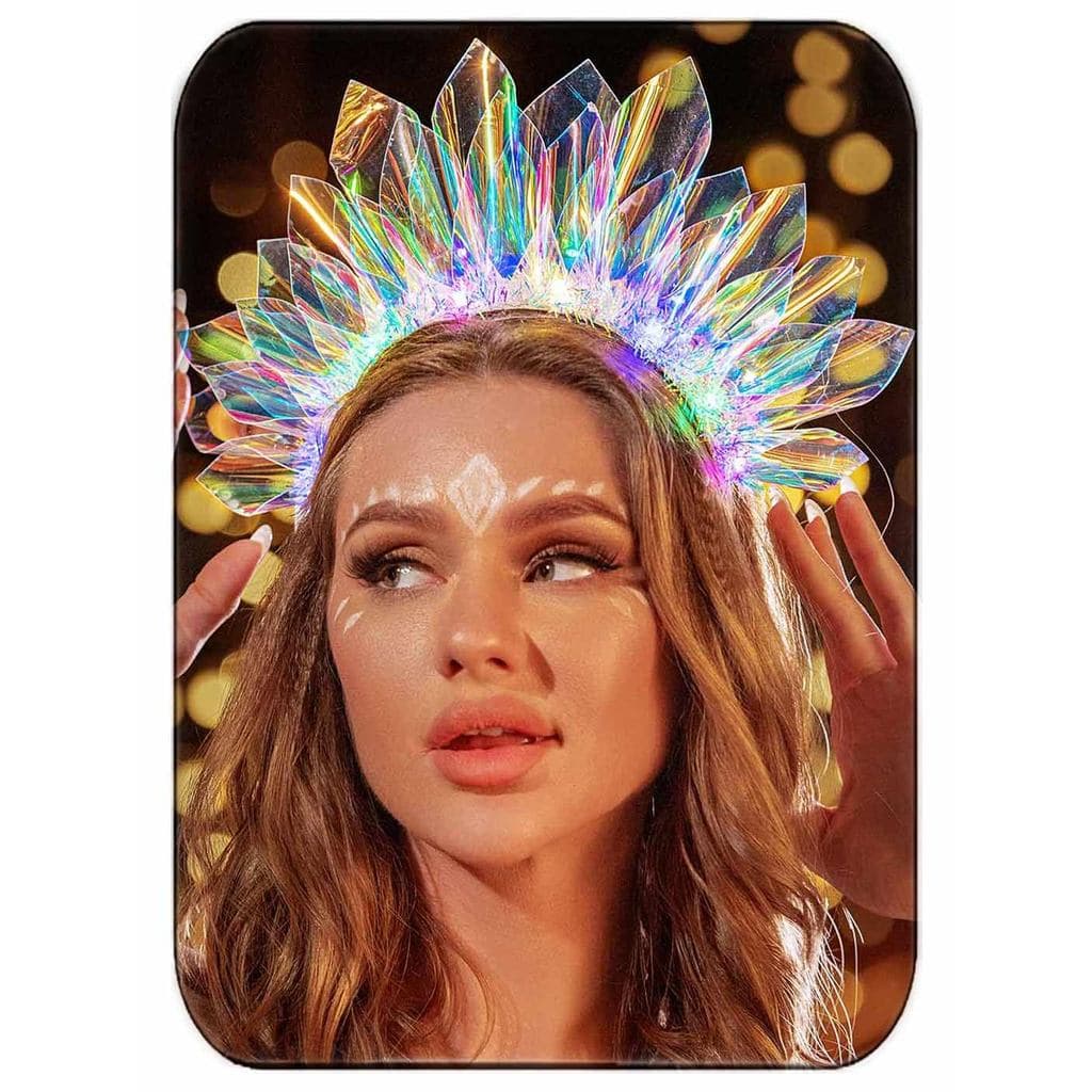 Tiara Luminosa JEAIRTS com LED, Coroa Brilhante para Festas, Acessório de Cabelo para Fantasias Femininas