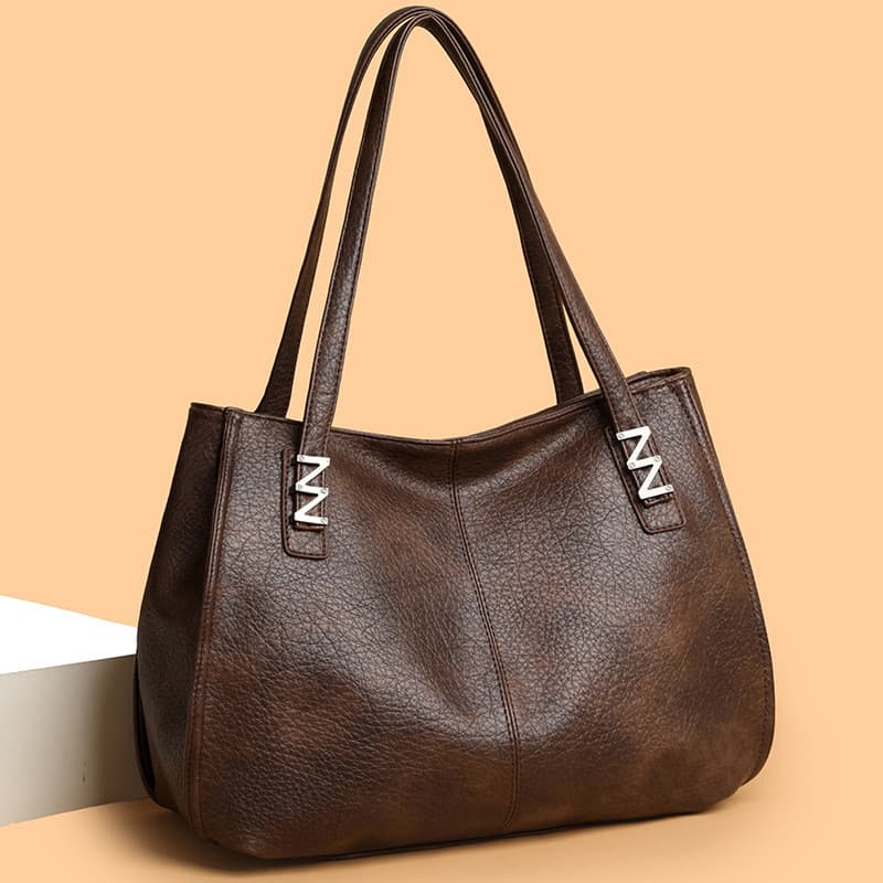 Bolsa feminina vintage de luxo leve e grande capacidade, nova e popular, moderna, casual e versátil, para usar no ombro