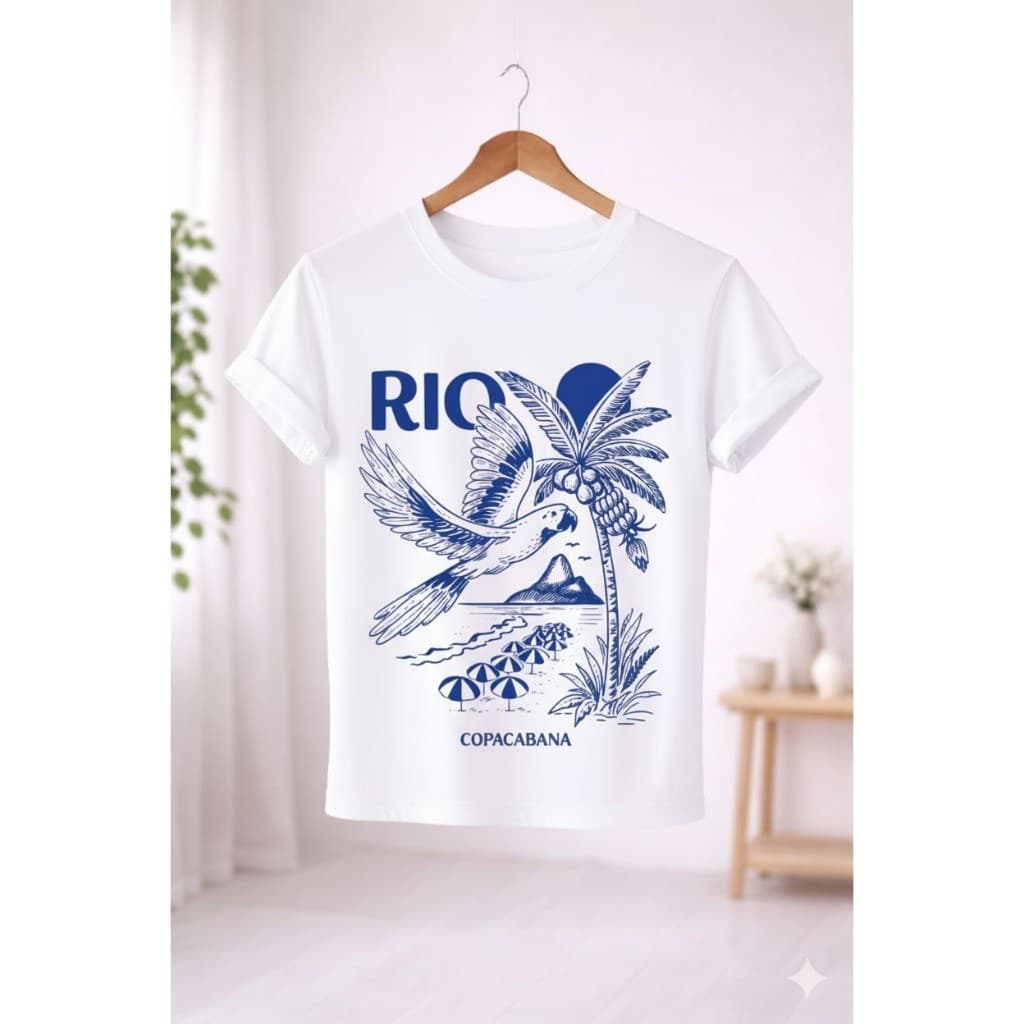 Camiseta Feminina Lancamento Rio Copacabana Plus Size Grande P Ao G5 Promocao