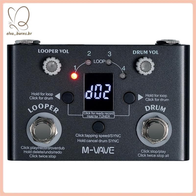 [elva_burns.br] Pedal De Efeito De Guitarra Drum Looper Effector LOST TEMPO 30 Bateria