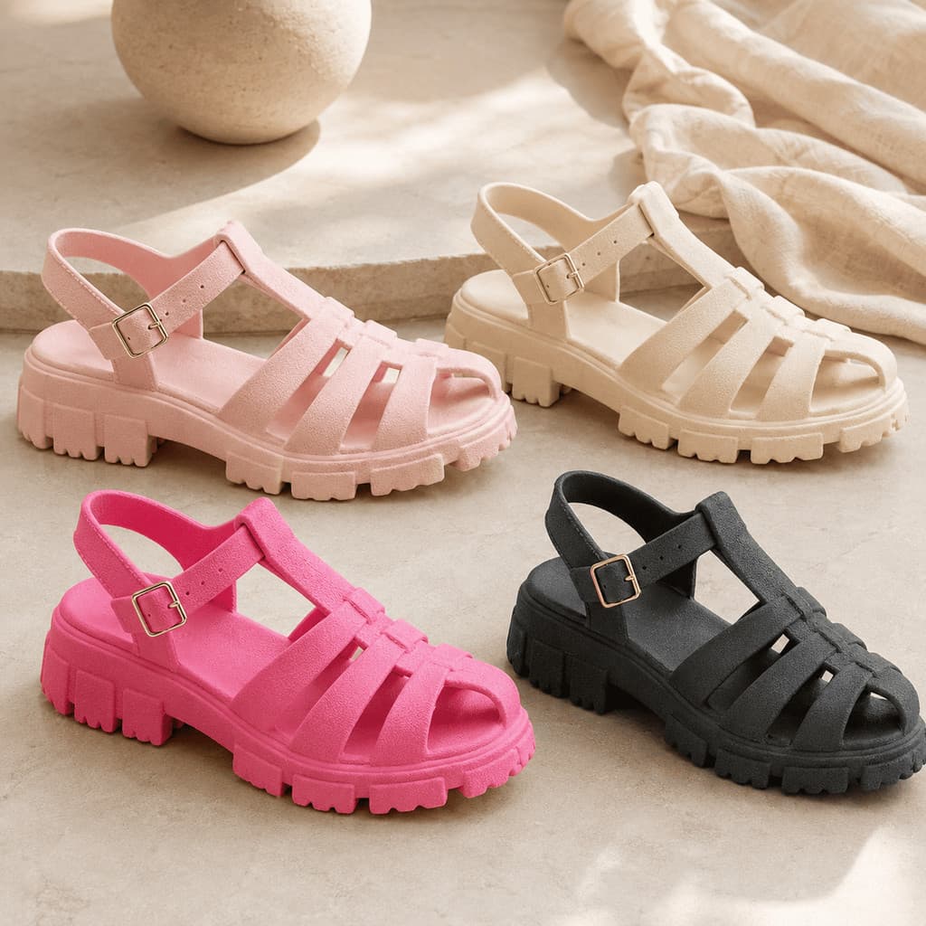 Papete Feminina Fisherman com Plataforma Baixa Casual Tratorada