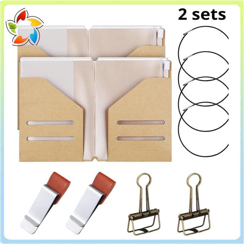 Pasta De Arquivo Tamanho Passaporte , Estojo Com Zíper , Porta-Canetas-Kit De Acessórios Para Notebook 24 Peças