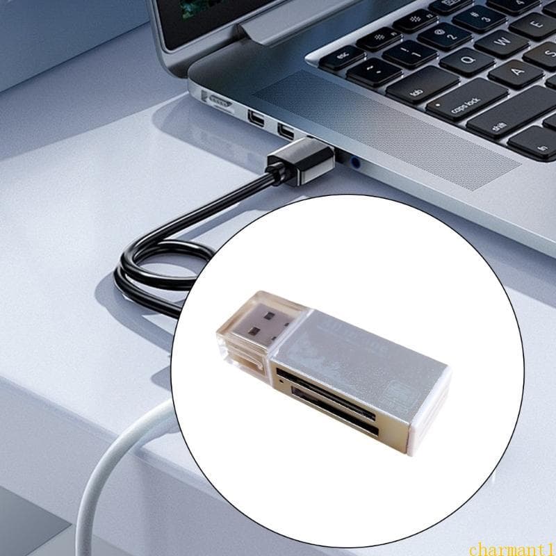 Adaptador Leitor Cartão Memória charmant USB 2.0 Para MS TF E Cartões Transferência Velocidade