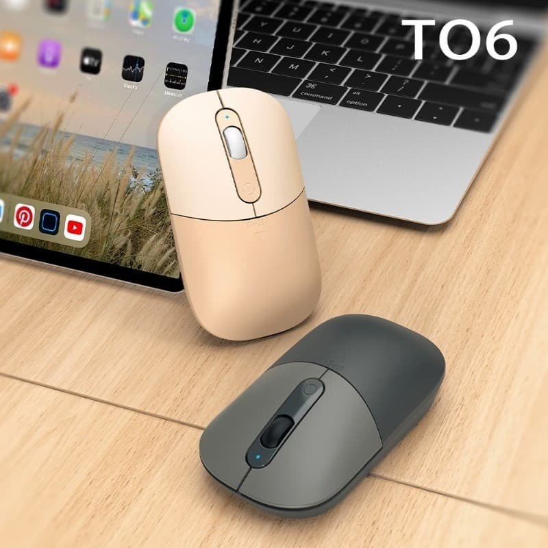 APAYADO T6 Mini Mouse Sem Fio Design Elegante De Bloqueio De Cores 2.4G Plug and Play 3 Níveis DPI 800-1600 Soft ‐ Click