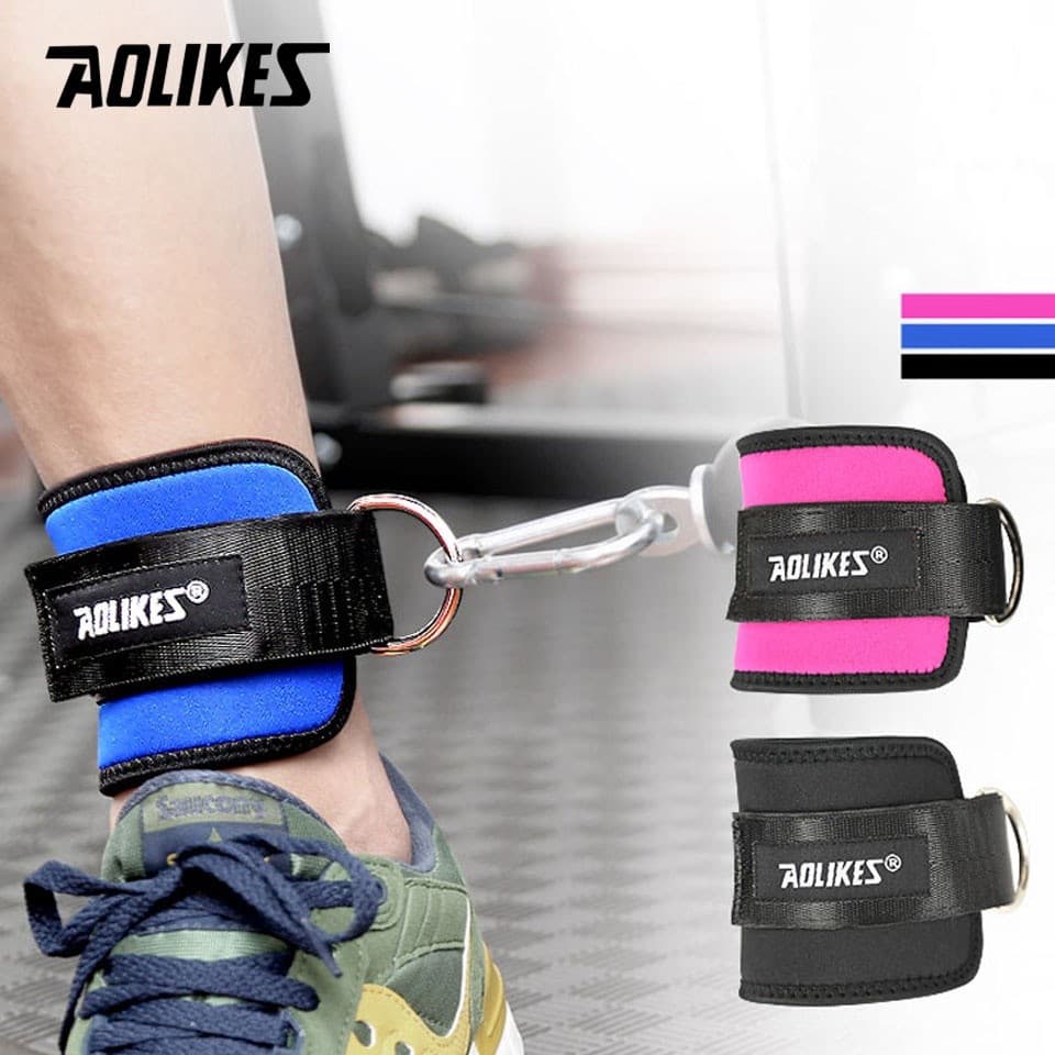 AOLIKES 1 Pçs Faixa De Resistência De Construção Corporal D-ring Tornozelo Cintas De Treino Em Casa Exercício Punhos Per