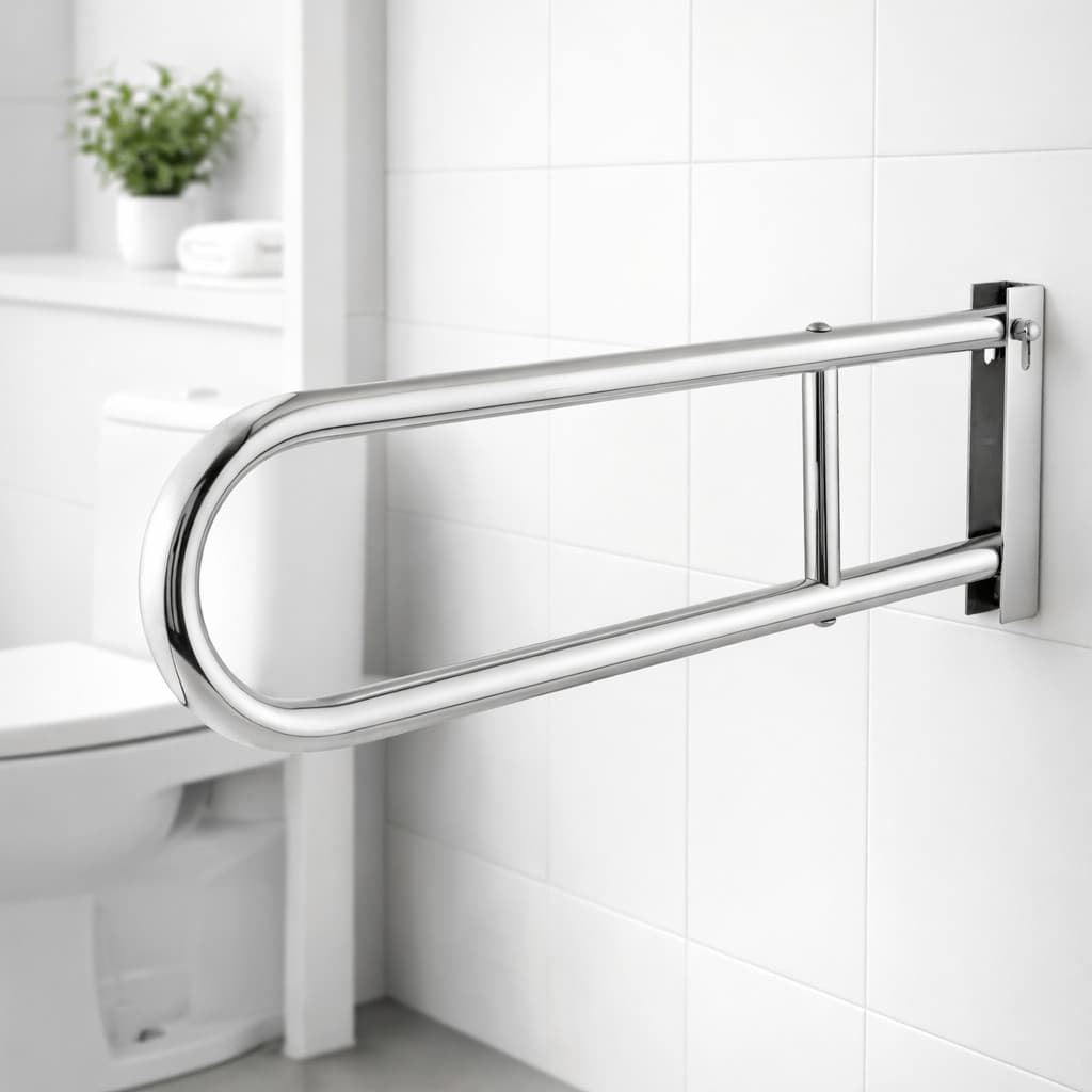 Barra de Apoio Banheiro Articulada 50cm Alça de Segurança Mobilidade Acessibilidade PcD Hospital Residência