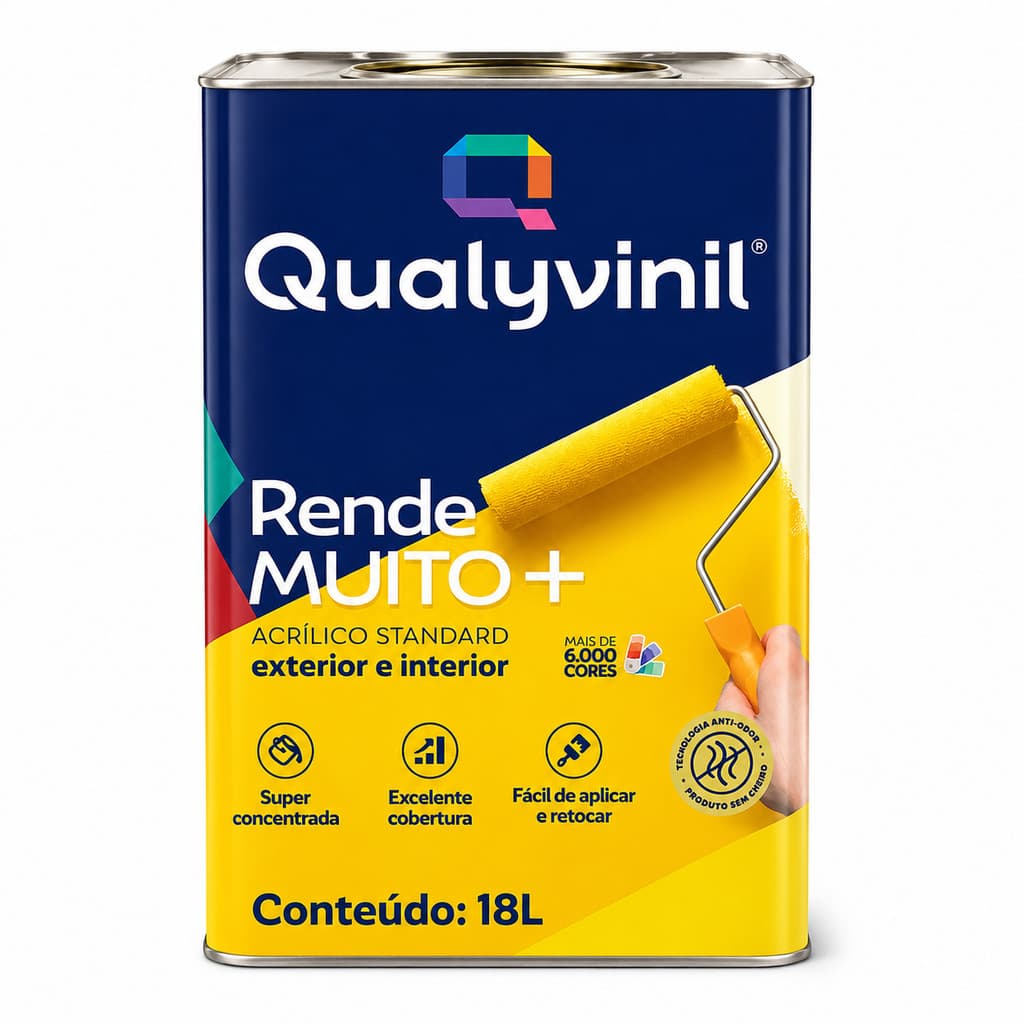 Tinta Acrílica Rende Muito 18L Interior Exterior Qualyvinil