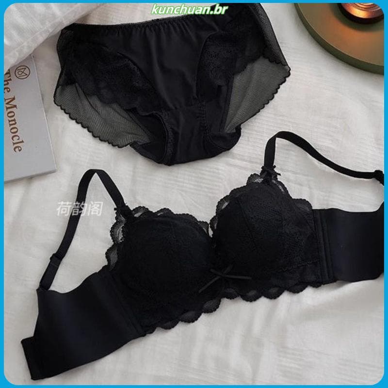 Doce renda roupa interior senhoras sem fio seios pequenos reunindo menina sutiã suporte superior Anti-flacidez sutiã sem