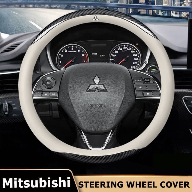 Adequado para capa de volante de carro Mitsubishi Pajero Outlander Lancer Eclipse EVO Galant Mirage Attrage, capa de vol