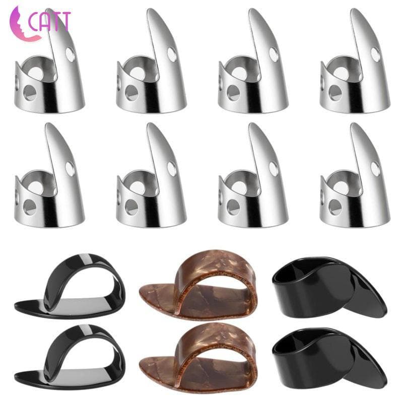 [Dadada2] Conjunto Completo De Palhetas De Dedo Com Peças De Palheta De Polegar Kit De Acessórios De Guitarra De Metal P