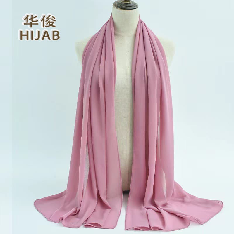 Chiffon contas bolha cachecol lenço malásia islâmico longo cachecol chiffon xale lenço