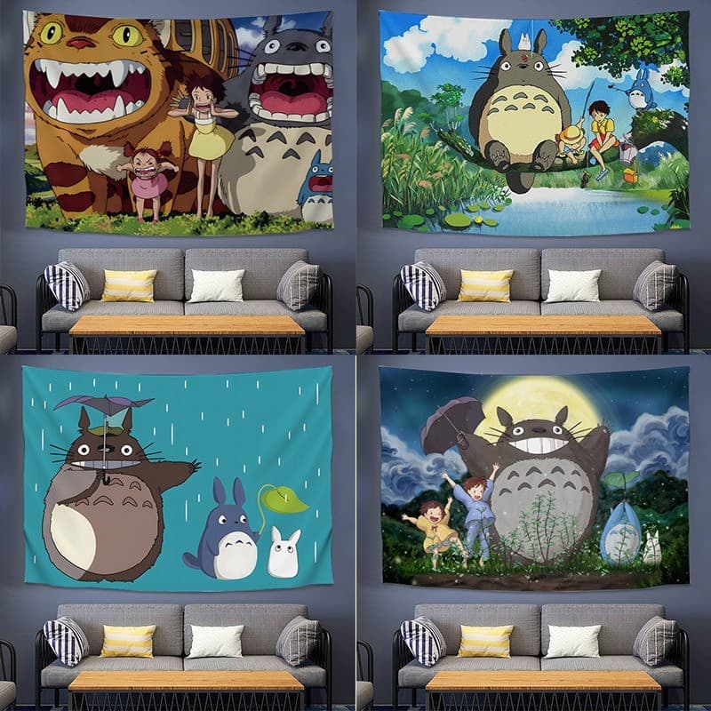 Hayao Miyazaki Meu Vizinho Totoro Pano de Fundo ins Tapeçaria Anime Tapeçaria Influenciador de Parede Tapeçaria de Cabec