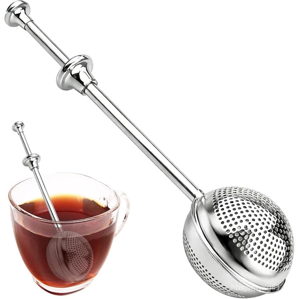 Infusor de Chá TeaBall para Chá a Granel, Coador de Chá em Aço Inoxidável com Cabo Retrátil Longo, Difusores de com