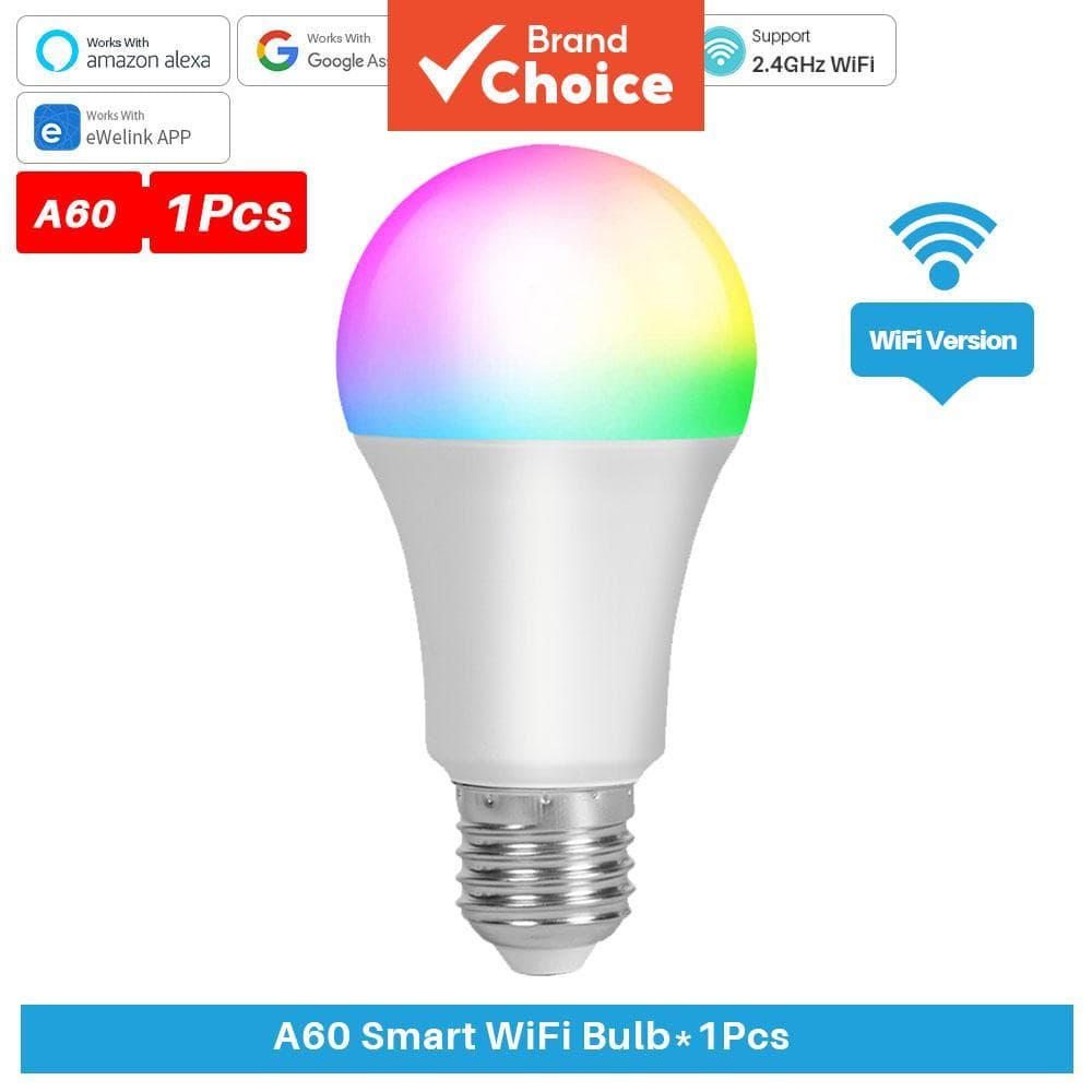 Lâmpada Inteligente SAIMILI eWeLink E27 WiFi RGBCW LED Regulável Controle por APP Suporte Alexa Google Home Alice