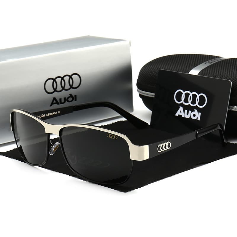 AUDI Novo Estilo Óculos De Sol Masculino E Feminino Polarizado Moda retro metal Grande Quadro Condução Proteção UV400