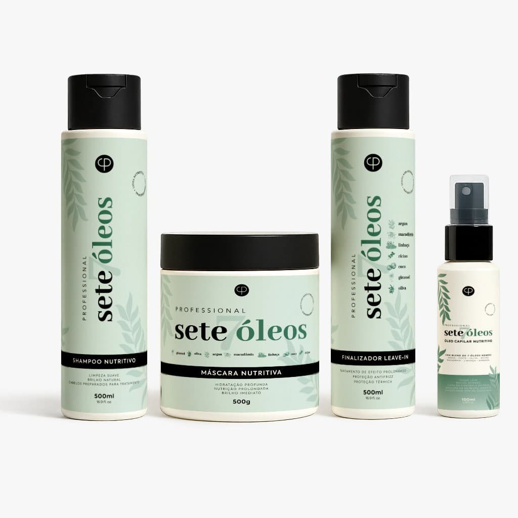 Kit Sete Óleos Physis Professional – Shampoo 500ml + Máscara 500g + Finalizador 500ml + Óleo 100ml