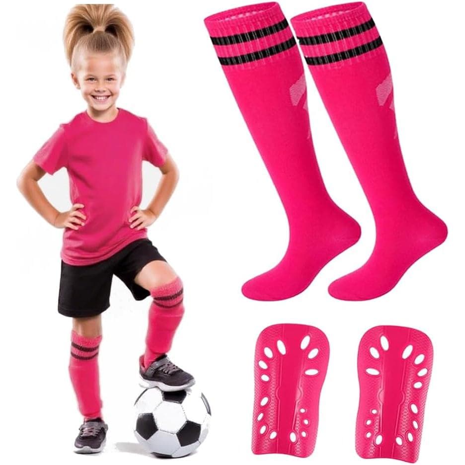 Caneleiras e Meias de Futebol para Crianças Pequenas, Equipamento Leve de Proteção para Futebol, Equipamento de Defesa p