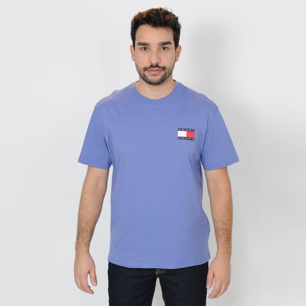 Camiseta Tommy Logo Slim Azul - Masculino