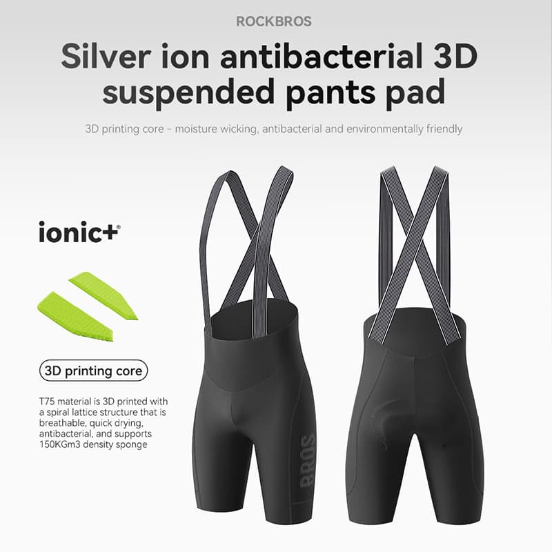 ROCKBROS 3D Impresso Suspenso Ciclismo Bib Shorts Homens Verão UPF50 + Proteção Solar Respirável Absorção De Choque Espo