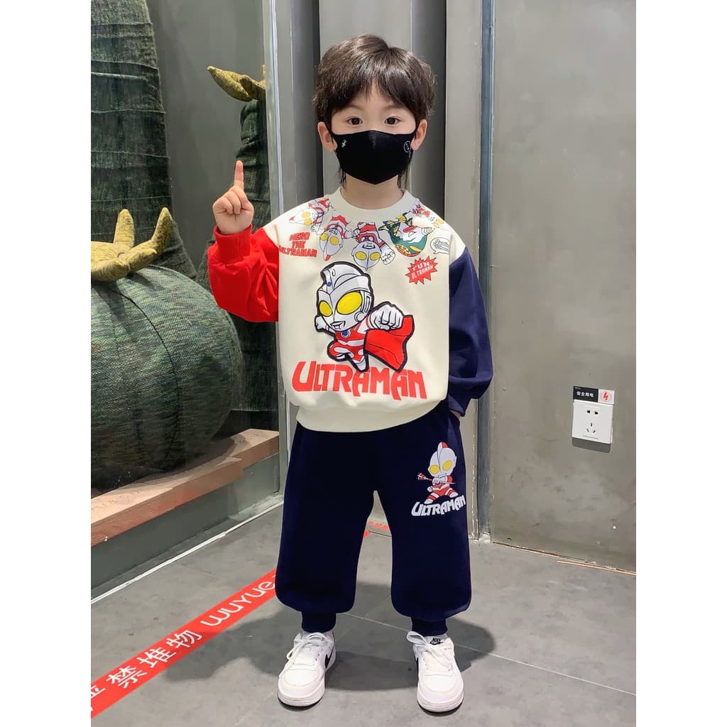 Ultraman roupas meninos outono ternos 2026 novo estilo crianças moda moletom primavera outono bebê Casual versão coreana