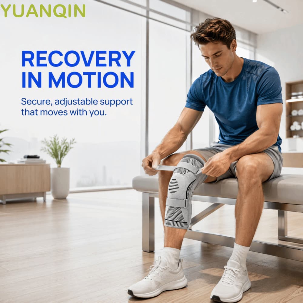 Joelheiras Esportivas YUANQINZT , Joelheira Elástica De Nylon De Segurança , Alça De Patela De Silicone Respirável