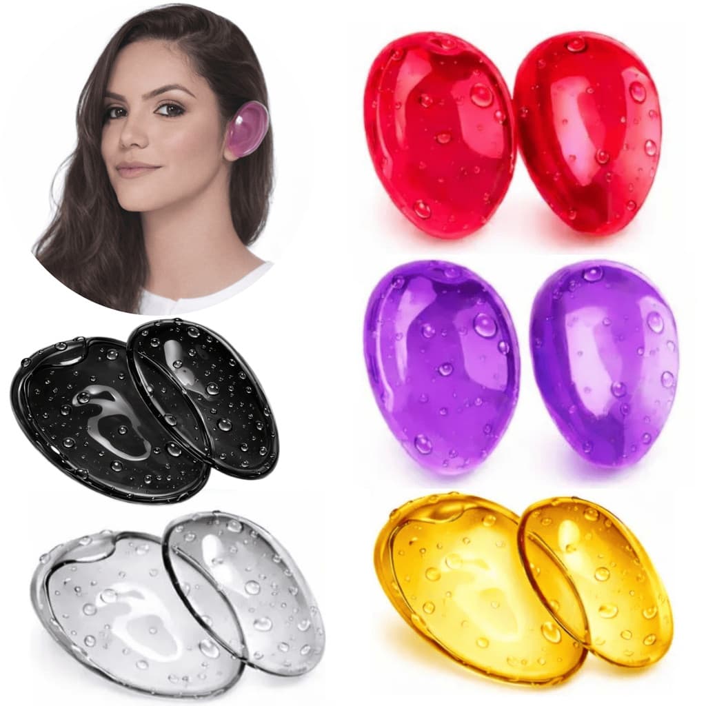 Protetor De Orelha Em Silicone Flexível 5 Pares Para Tintura Química Proteção Chapinha Secador Reutilizável