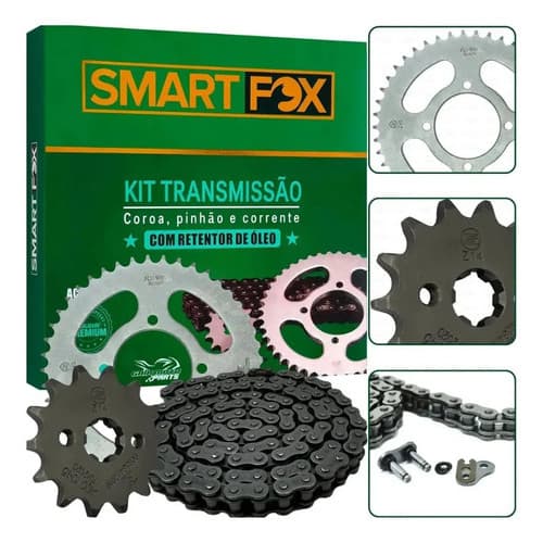 Kit Relação Transmissão Ybr125 Factor 125 Sem Retentor Todas Prateado