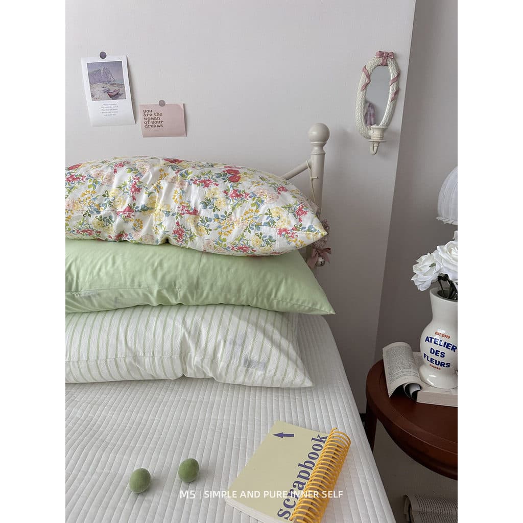 Estilo coreano Floral único produto combinando algodão puro fronha par fronha capa interna único 48x74cm fronha