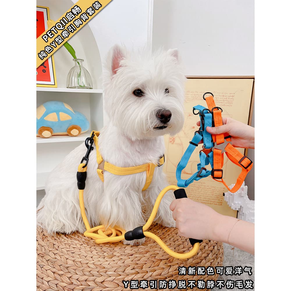 Coleira para cachorro, corda para gato, Anti-quebra, caminhada, filhote de cachorro, pelúcia, peito, costas, animal de e