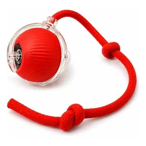 Bola Giratória Inteligente Para Pet Recarregável Usb Vermelho